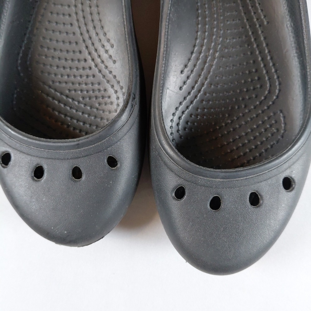 Crocs Kadee Ballet Flats Mary Jane Women's 8 Closed Toe Slingback Black EUC - Picture 9 of 9